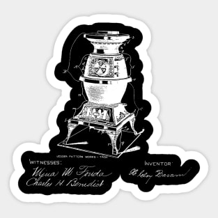 Canon Stove Vintage Patent Hand Drawing Sticker
